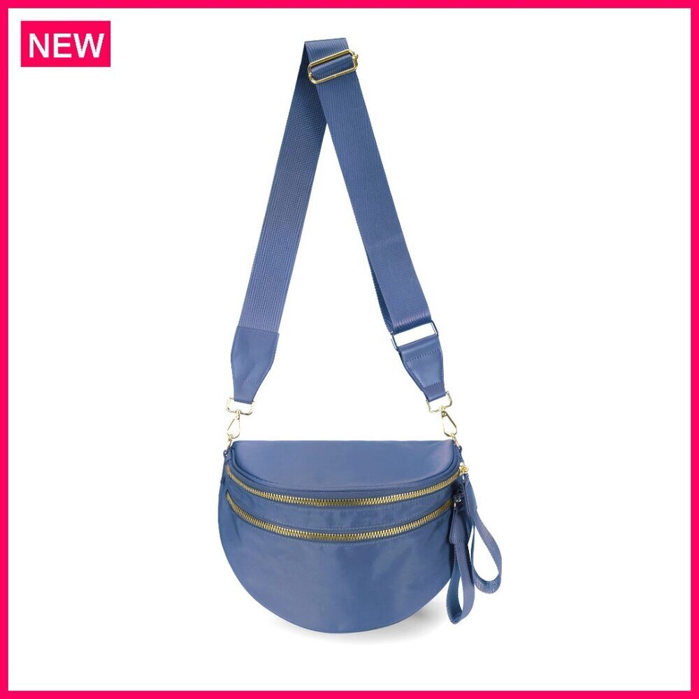 Spacious Nylon Crossbody Bag with Adjustable Straps, Large Capacity